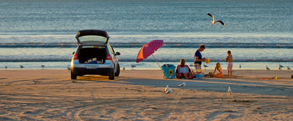 Many people enjoy the beach at Kingston